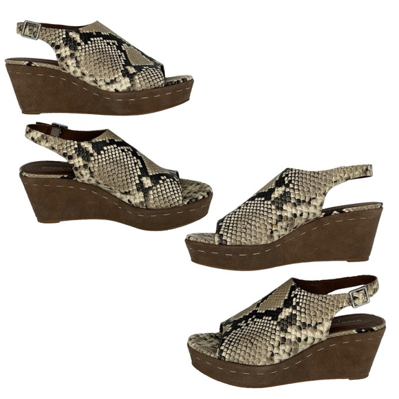 Donald J Pliner Fleur Slingback Snake Embossed Wedge Sandal (9M) - Picture 5 of 16
